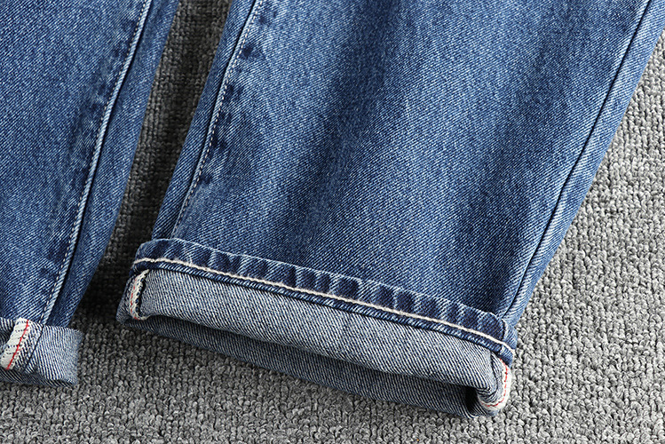 GorgeousBen New high-end foreign trade washed blue jeans men's American casual retro trend straight tube non elastic youth long pants