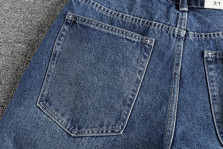 GorgeousBen New high-end foreign trade washed blue jeans men's American casual retro trend straight tube non elastic youth long pants