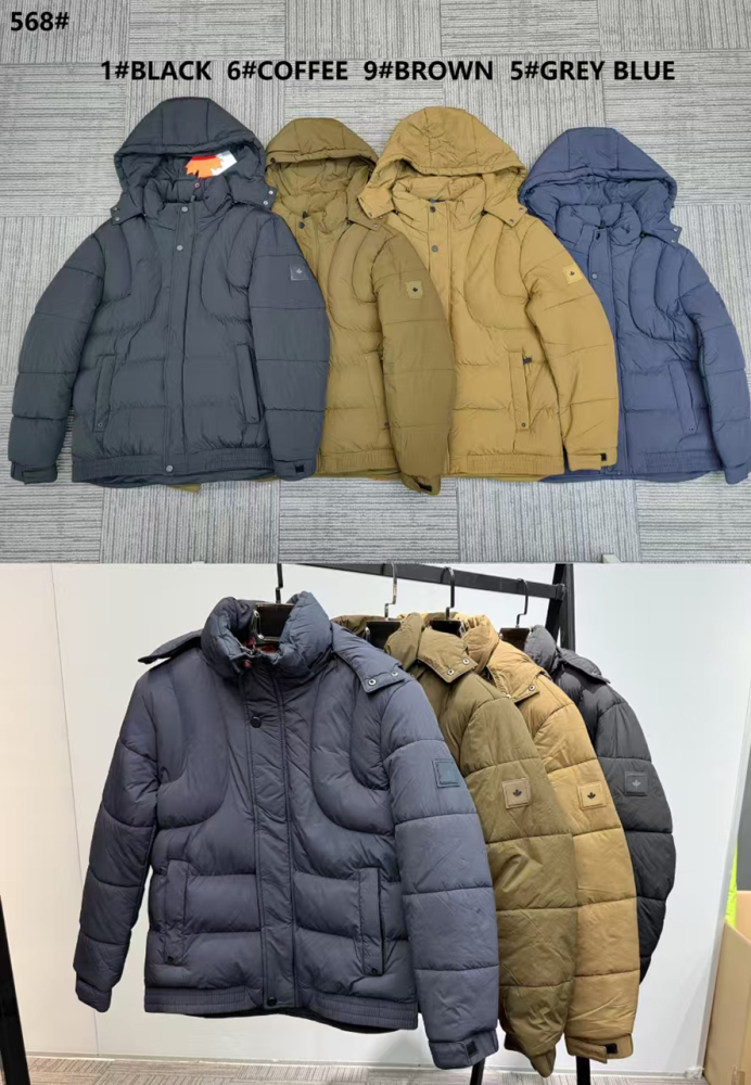 GorgeousBen New European and American Pocket Zipper Hooded Cotton Jacket, Cotton Jacket, Cross border Russian Men's Wear