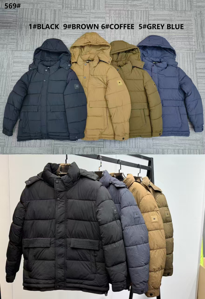 GorgeousBen New European and American Pocket Zipper Hooded Cotton Jacket, Cotton Jacket, Cross border Russian Men's Wear