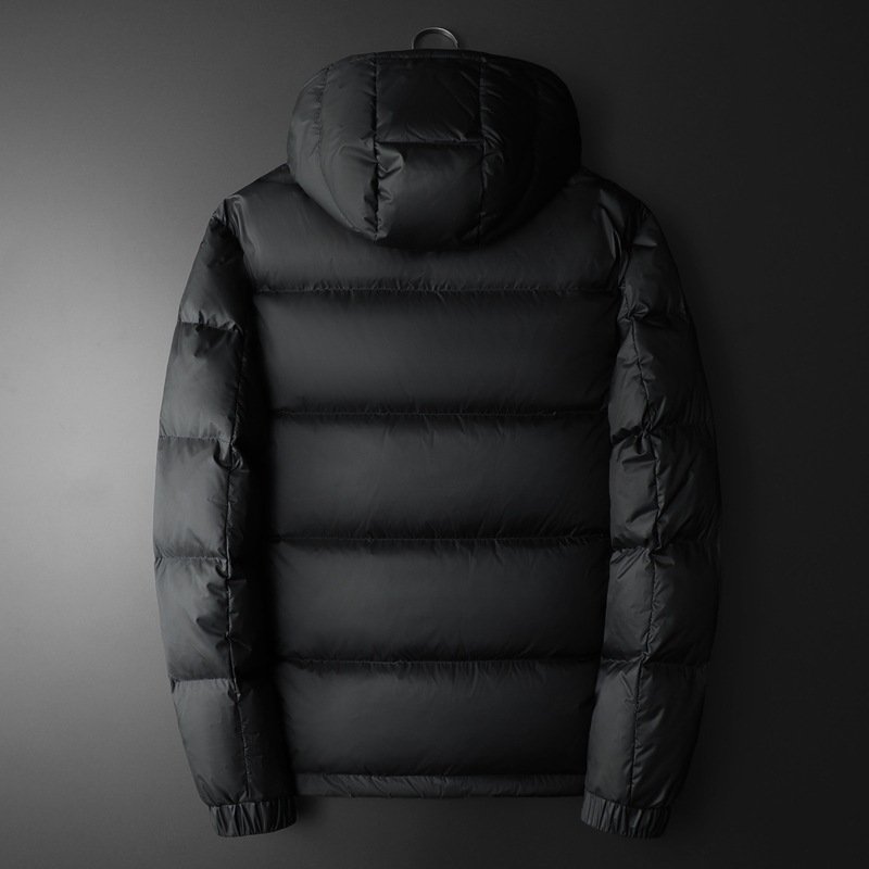 GorgeousBen European fashion brand men's down jacket with small monster embroidery hooded warm jacket 2026 winter white duck down