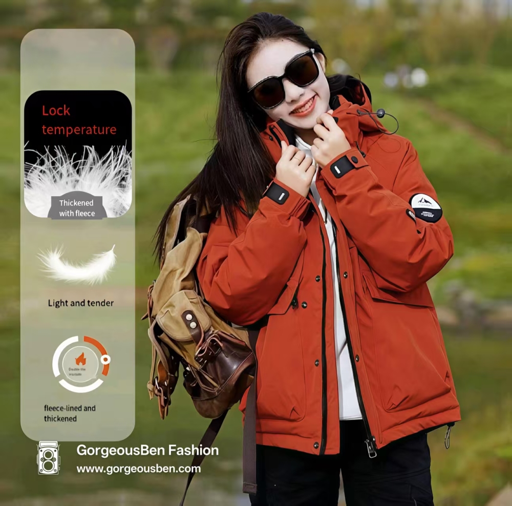 GorgeousBen Outdoor sports down jacket "hot selling jacket for men and women outdoor, thick waterproof, windproof, warm and cold proof hooded