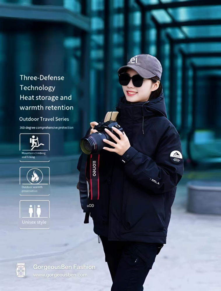 GorgeousBen Outdoor sports down jacket "hot selling jacket for men and women outdoor, thick waterproof, windproof, warm and cold proof hooded