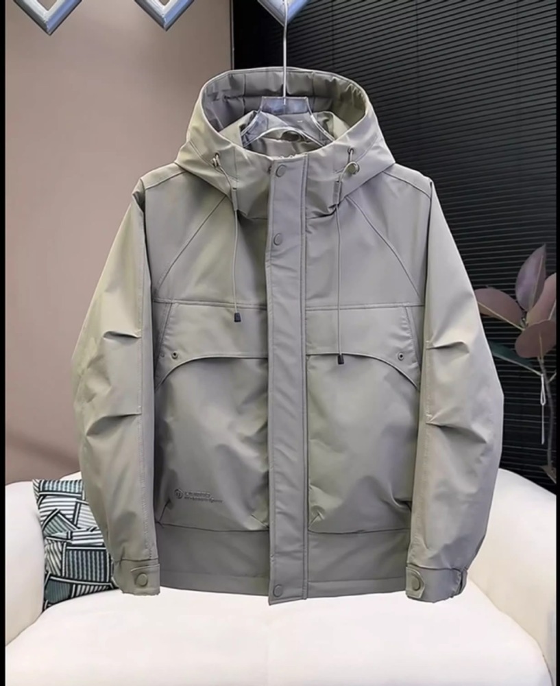 GorgeousBen Fashion 2025 Autumn Winter Men's Heavy Duty Padded Parka Windproof Hooded Work Jacket 2-Layer Cotton Warm Outdoor Coat for Cold Weather