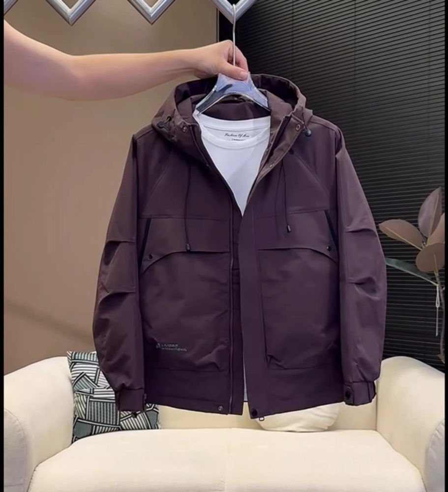 GorgeousBen Fashion 2025 Autumn Winter Men's Heavy Duty Padded Parka Windproof Hooded Work Jacket 2-Layer Cotton Warm Outdoor Coat for Cold Weather