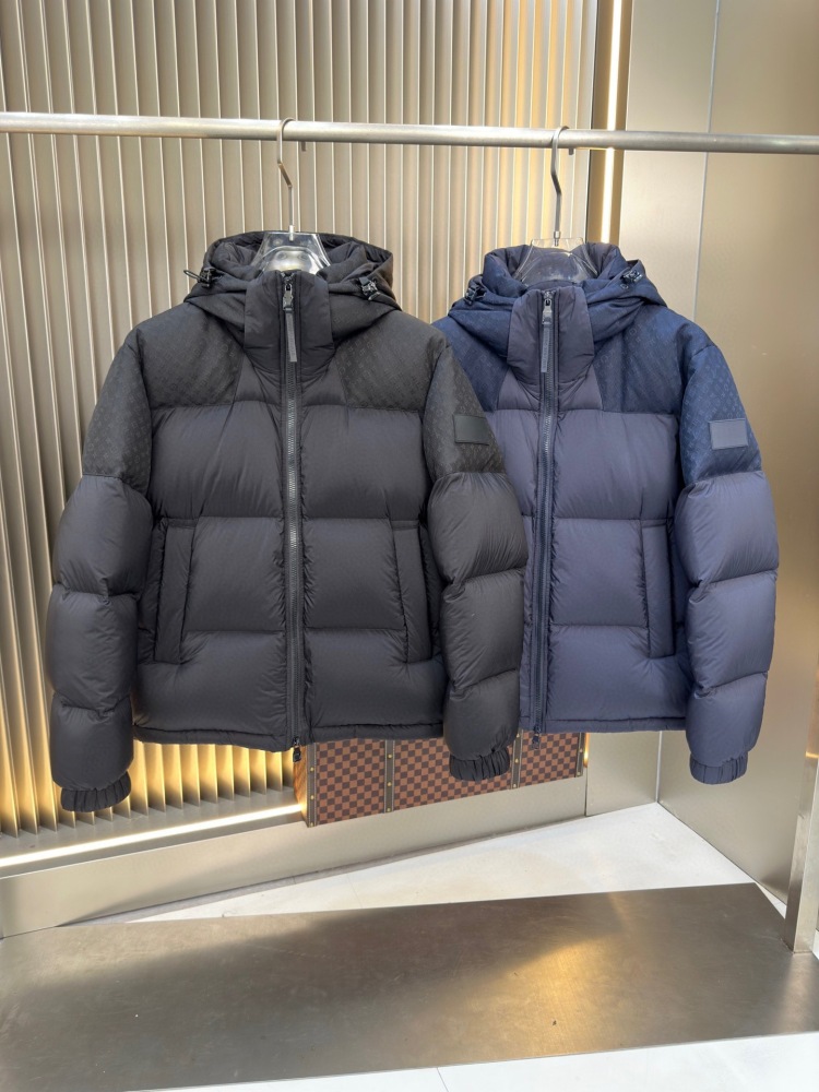 GorgeousBen 2025 Euro-American Trendy Brand Men's Hooded Patchwork Down Jacket | 90% White Duck Down Warm Cold-Resistant Winter Outerwear