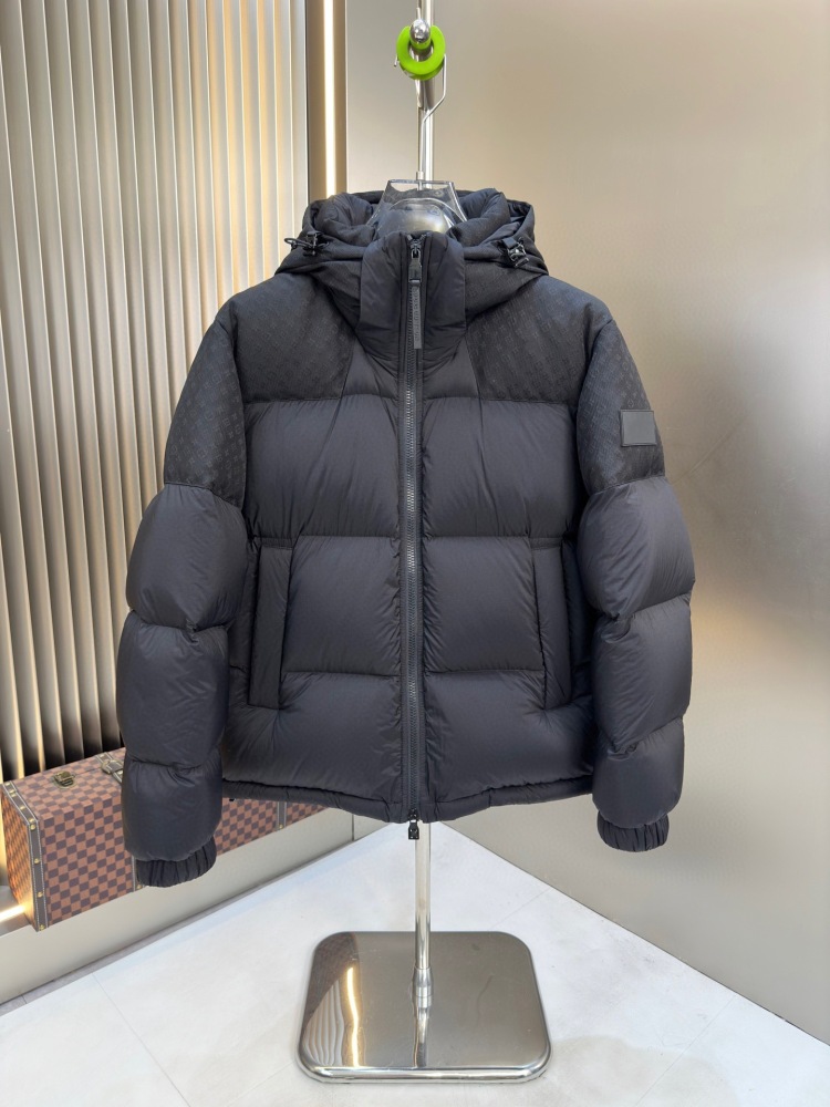 GorgeousBen 2025 Euro-American Trendy Brand Men's Hooded Patchwork Down Jacket | 90% White Duck Down Warm Cold-Resistant Winter Outerwear