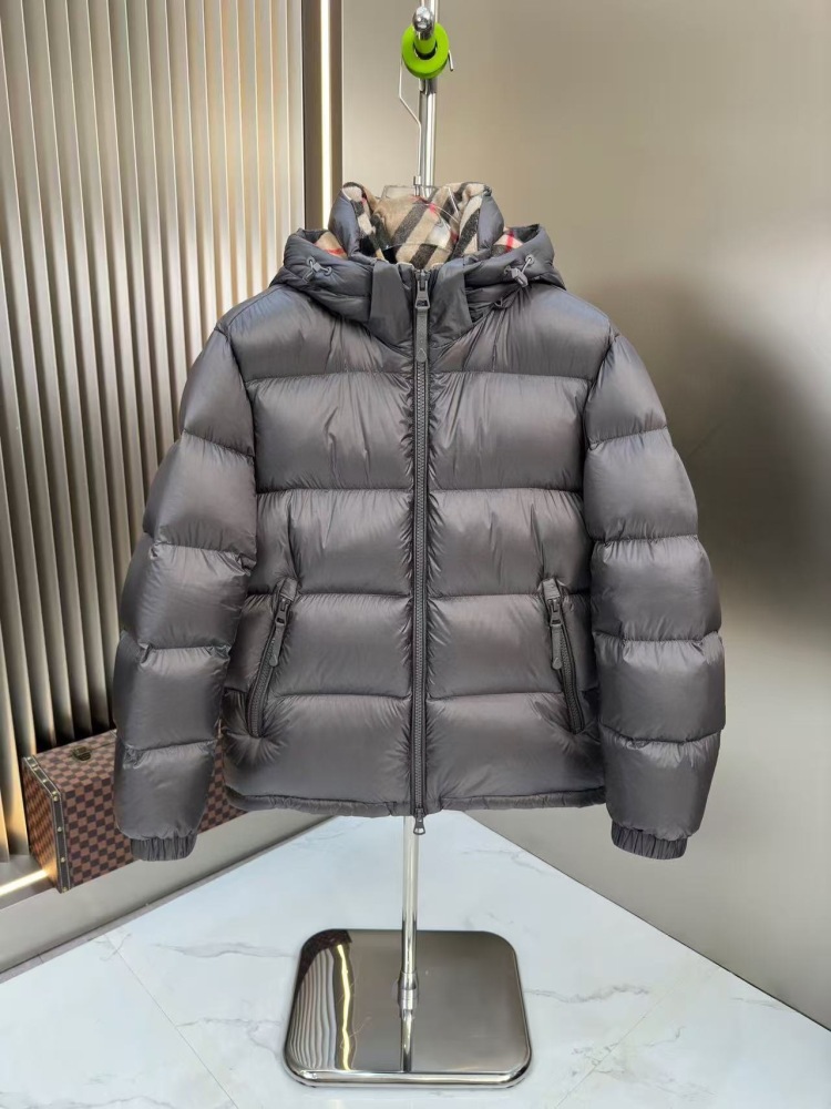 GorgeousBen 2025 New Arrival Men's Plaid Hooded Down Coat 90% White Duck Down Heavyweight Cold Protection Jacket