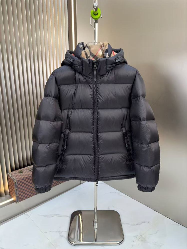 GorgeousBen 2025 New Arrival Men's Plaid Hooded Down Coat 90% White Duck Down Heavyweight Cold Protection Jacket