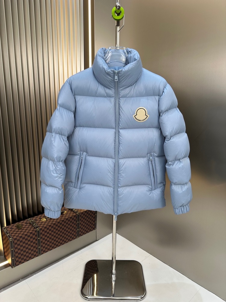 GorgeousBen 2025 New Men Women Stand Collar Down Jacket - 90% White Goose Down Fill, Thickened Thermal Winter Coat, Windproof Logo Design Puffer Jacket