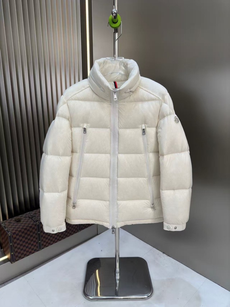 GorgeousBen 2025 New Men's Stand Collar Down Jacket - 90% White Duck Down Fill, Thickened Warm Winter Coat, Zipper Pockets Windproof Outerwear