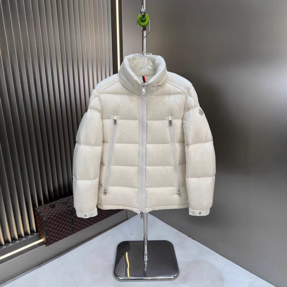 GorgeousBen 2025 New Men's Stand Collar Down Jacket - 90% White Duck Down Fill, Thickened Warm Winter Coat, Zipper Pockets Windproof Outerwear