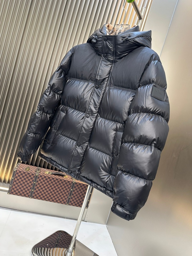 GorgeousBen 2025 New European & American Style Men's Hooded Down Jacket, 90% White Duck Down Fill, Warm Windproof Winter Coat