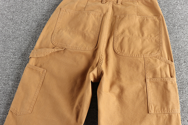 GorgeousBen Men's Workwear Pants - American Retro Style, 320GSM Heavyweight Twill Fabric with Patchwork Design