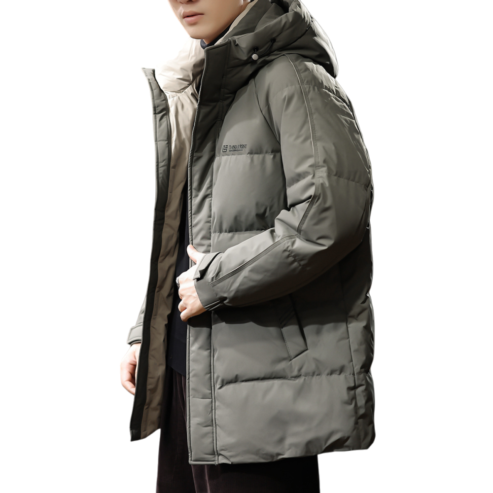 GorgeousBen High-Performance Men's Winter Parka, 800+ FP Premium White Goose Down, Long Heavyweight Insulated Jacket with Hood, Extreme Cold Protection for Big & Tall Men