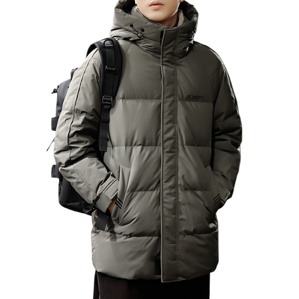 GorgeousBen High-Performance Men's Winter Parka, 800+ FP Premium White Goose Down, Long Heavyweight Insulated Jacket with Hood, Extreme Cold Protection for Big & Tall Men
