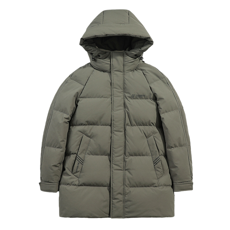 GorgeousBen High-Performance Men's Winter Parka, 800+ FP Premium White Goose Down, Long Heavyweight Insulated Jacket with Hood, Extreme Cold Protection for Big & Tall Men