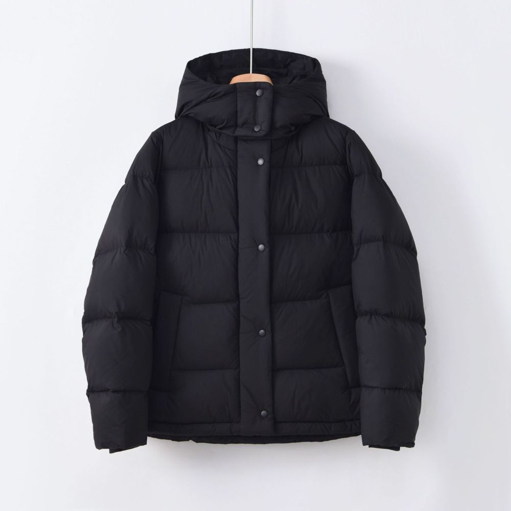 GorgeousBen Women's Short Puffer Jacket, 5-Grid Wunder Puff Hooded Coat, 90% White Goose Down Fill, Water-Wind-Stain Resistant, Oversized Bread Style Winter Jacket