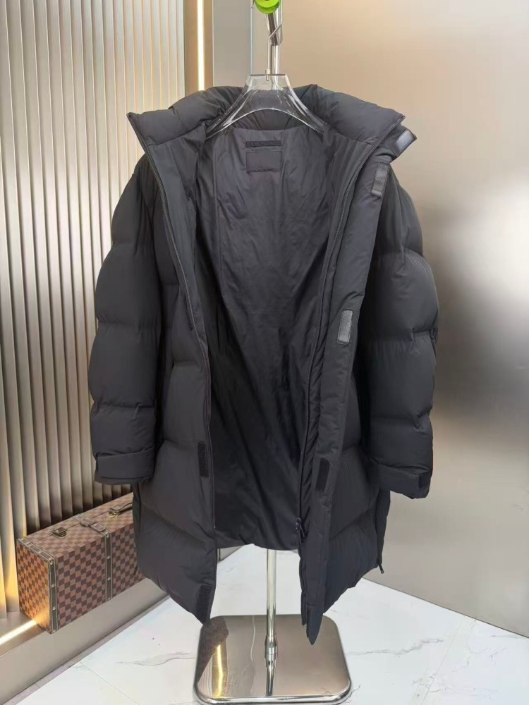 GorgeousBen Men's 90% White Duck Down Parka Long Coat | 2025 Fashion Winter Jacket for Cold Weather | Warm Windproof Overcoat with High Collar
