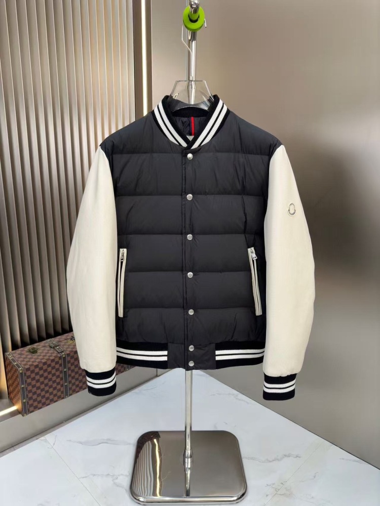 GorgeousBen Men's 2025 Newest Baseball Jacket Style Down Coat, 90% White Duck Down, Lightweight Warm Winter Short Puffer Jacket