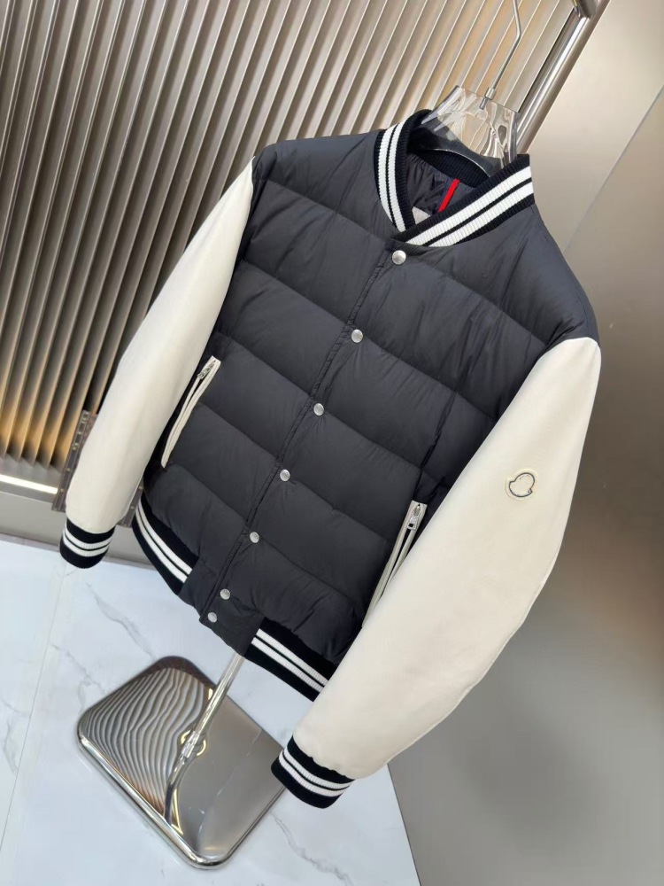 GorgeousBen Men's 2025 Newest Baseball Jacket Style Down Coat, 90% White Duck Down, Lightweight Warm Winter Short Puffer Jacket