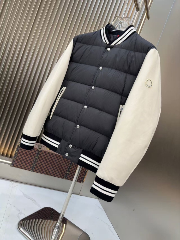 GorgeousBen Men's 2025 Newest Baseball Jacket Style Down Coat, 90% White Duck Down, Lightweight Warm Winter Short Puffer Jacket