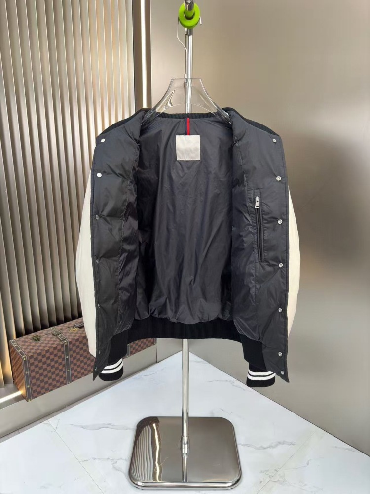 GorgeousBen Men's 2025 Newest Baseball Jacket Style Down Coat, 90% White Duck Down, Lightweight Warm Winter Short Puffer Jacket