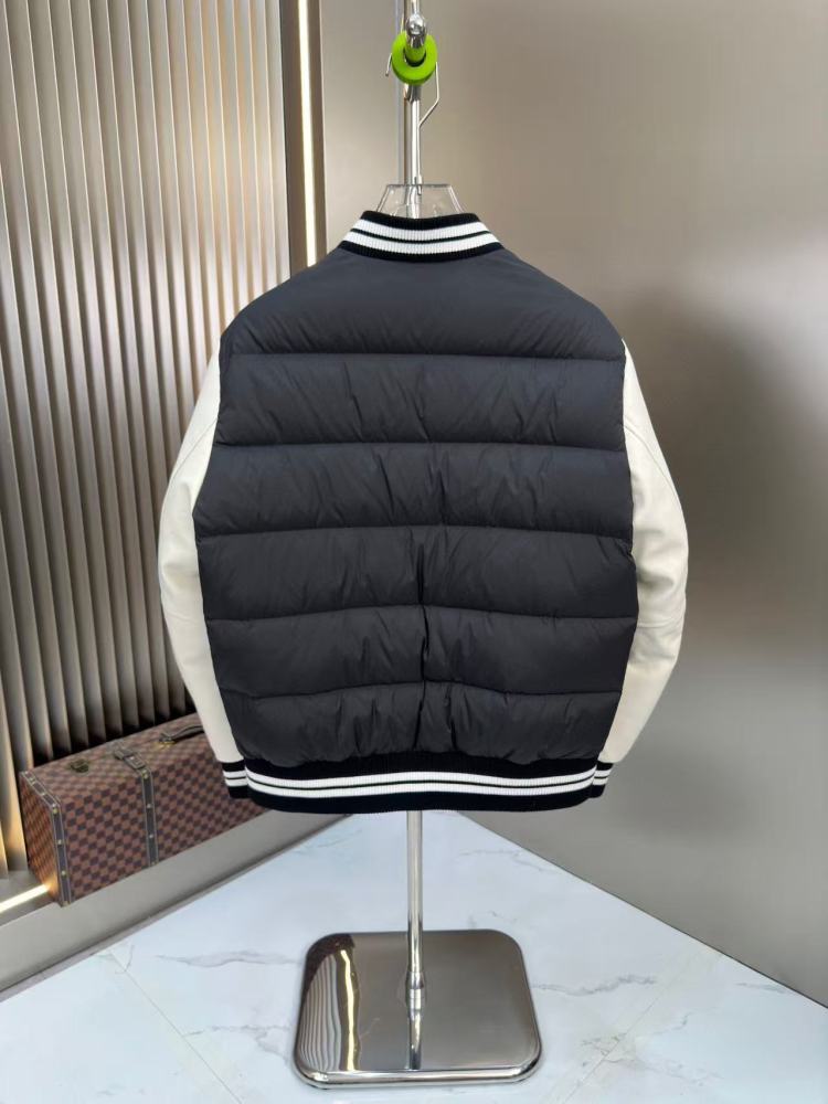 GorgeousBen Men's 2025 Newest Baseball Jacket Style Down Coat, 90% White Duck Down, Lightweight Warm Winter Short Puffer Jacket
