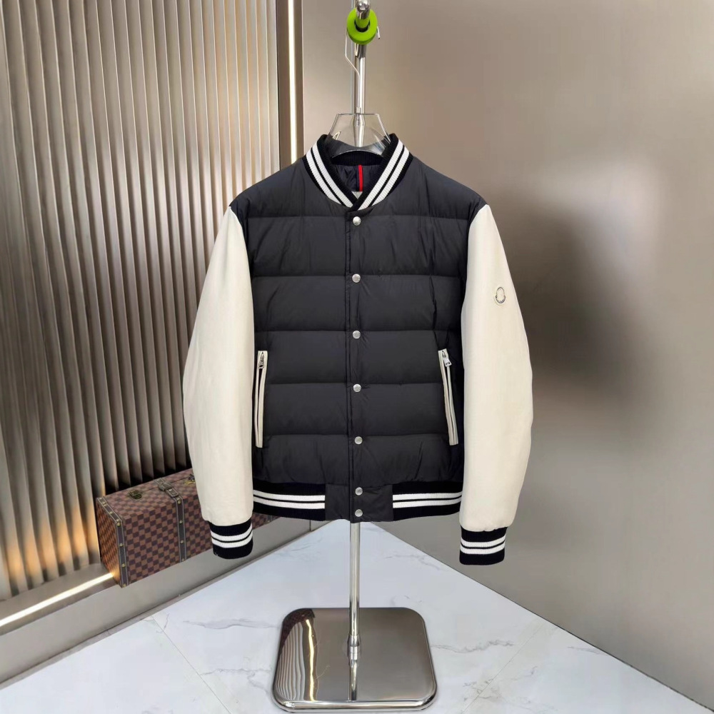 GorgeousBen Men's 2025 Newest Baseball Jacket Style Down Coat, 90% White Duck Down, Lightweight Warm Winter Short Puffer Jacket