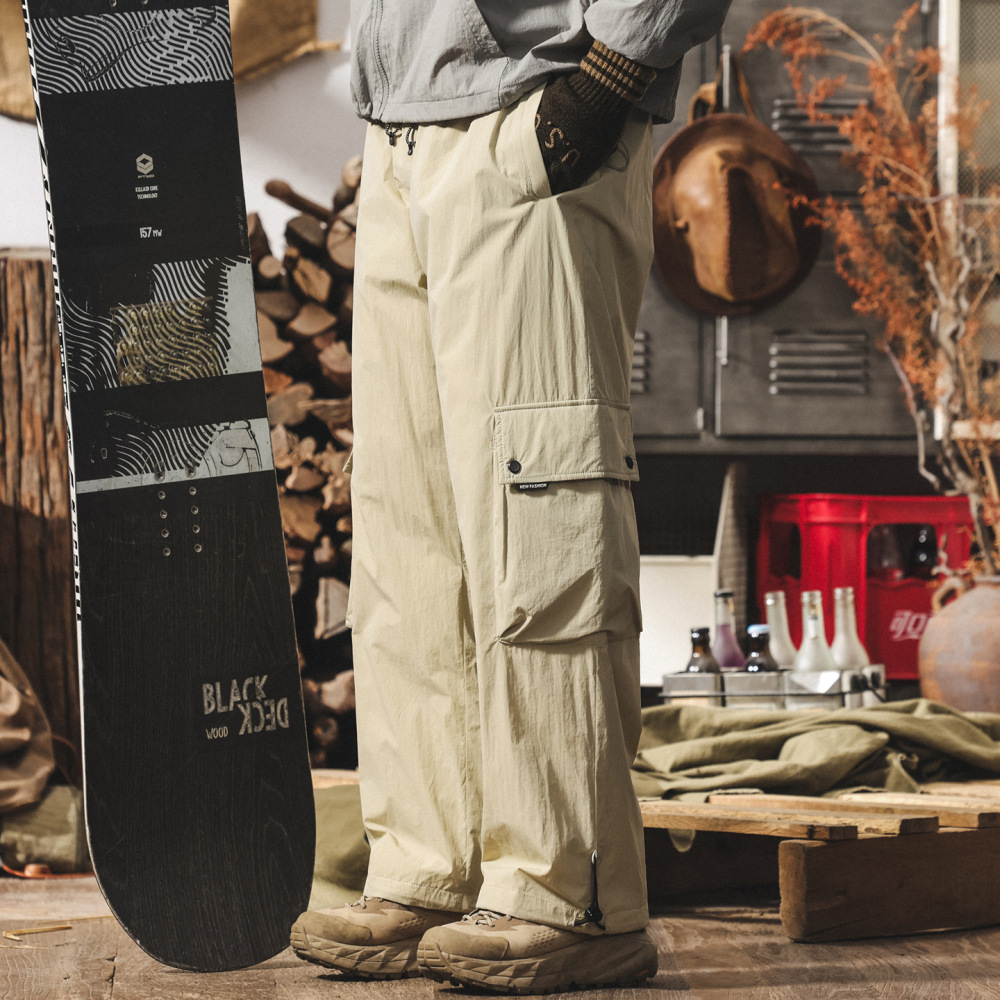 GorgeousBen Men's American Vintage 90% White Duck Down Pants - Winter Thickened Warm Workwear Paratrooper Ski Trousers