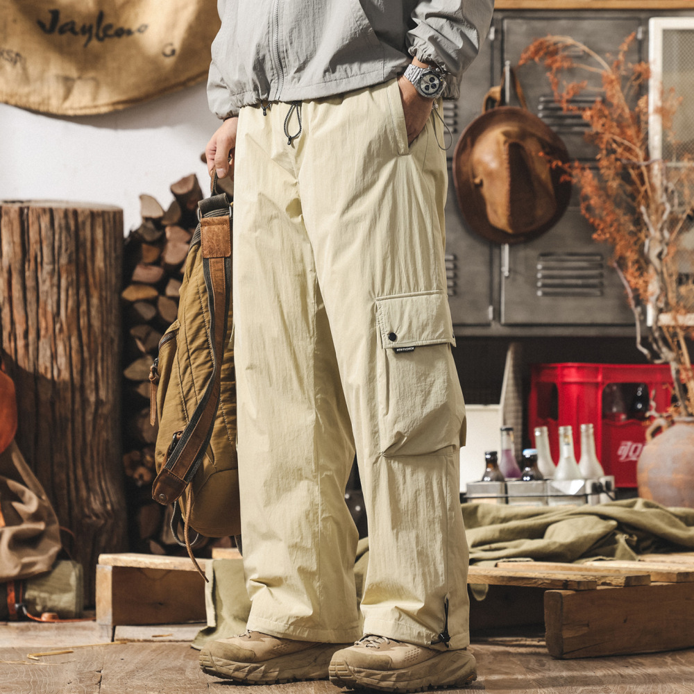GorgeousBen Men's American Vintage 90% White Duck Down Pants - Winter Thickened Warm Workwear Paratrooper Ski Trousers