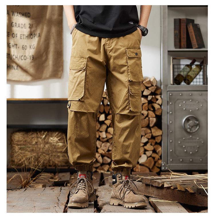 GorgeousBen Men's Retro Americana Work Pants - Winter Fleece-Lined Straight Leg Casual Trousers