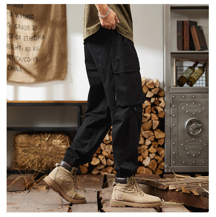 GorgeousBen Men's Retro Americana Work Pants - Winter Fleece-Lined Straight Leg Casual Trousers