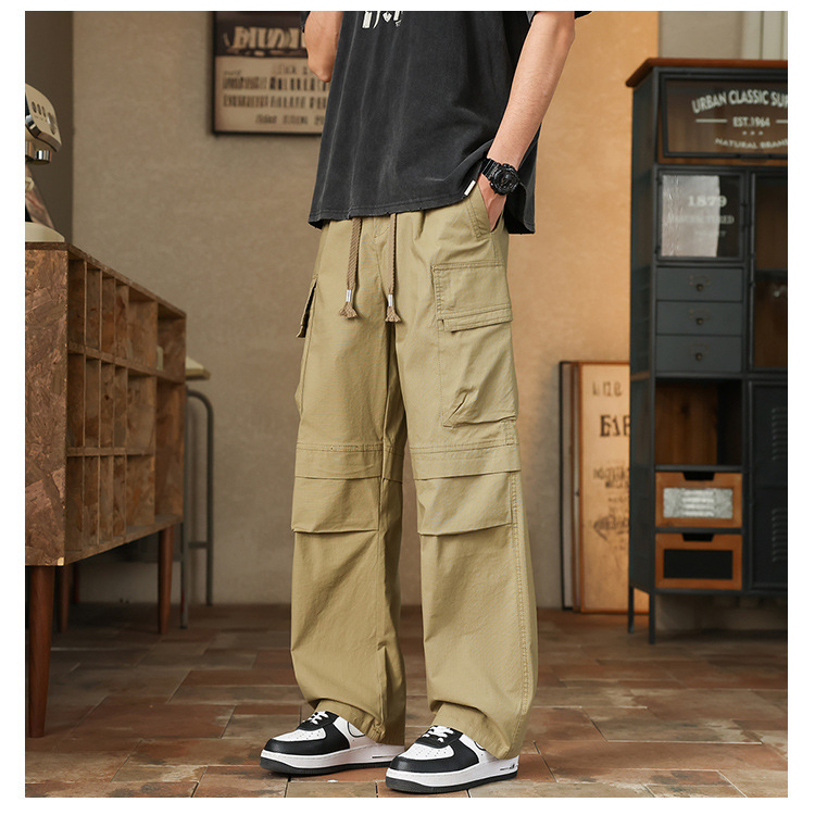 GorgeousBen Spring Autumn Trendy Men's 100% Cotton Cargo Pants - Comfortable Breathable Versatile Casual Outdoor Trousers