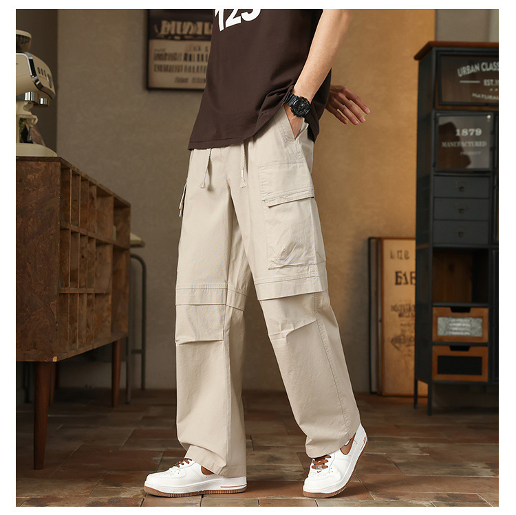 GorgeousBen Spring Autumn Trendy Men's 100% Cotton Cargo Pants - Comfortable Breathable Versatile Casual Outdoor Trousers