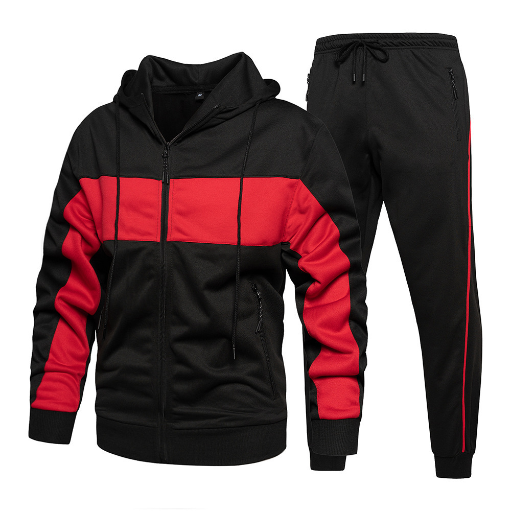 GorgeousBen Men's Plus Size Color Block Hoodie Tracksuit Autumn Winter 2-Piece Casual Set Wholesale Supplier