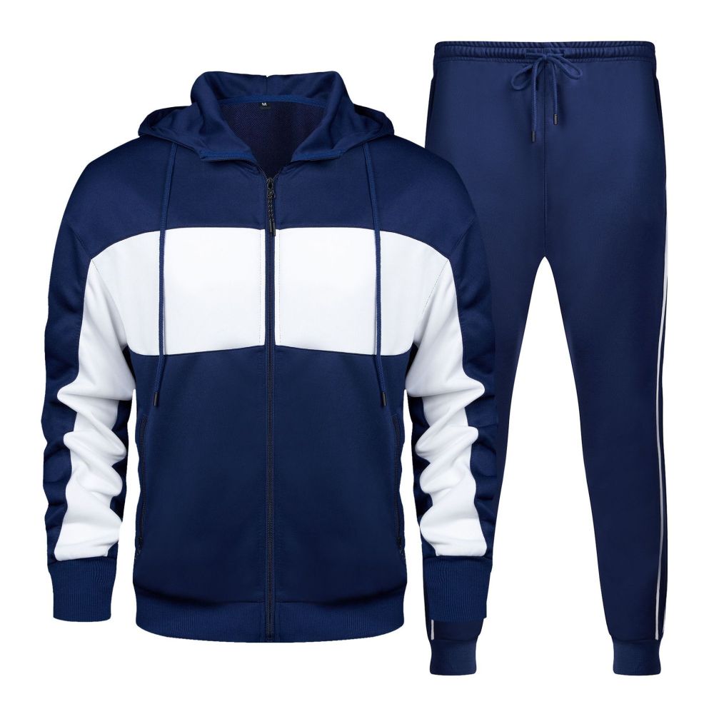 GorgeousBen Men's Plus Size Color Block Hoodie Tracksuit Autumn Winter 2-Piece Casual Set Wholesale Supplier
