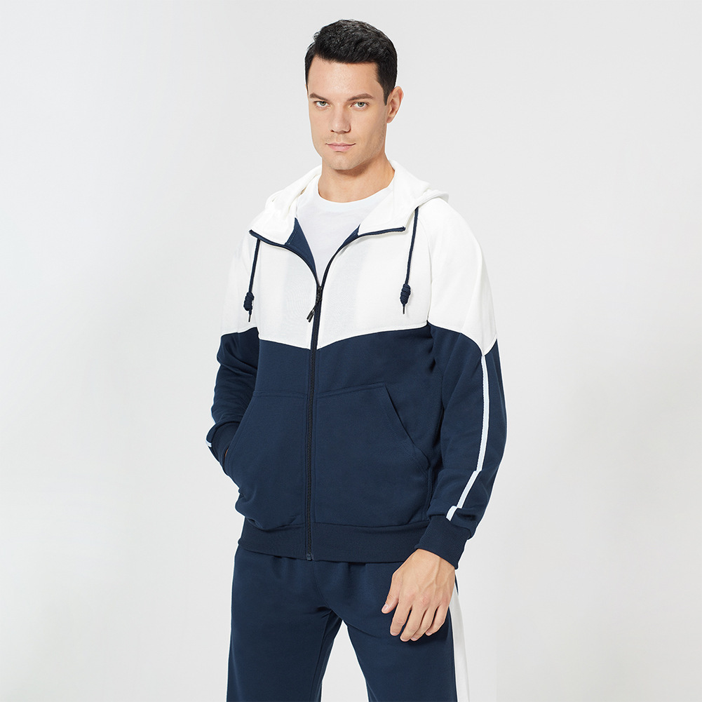GorgeousBen Wholesale Men's Spring Autumn American Retro 2-Piece Tracksuit Hooded Cardigan Casual Sportswear Set