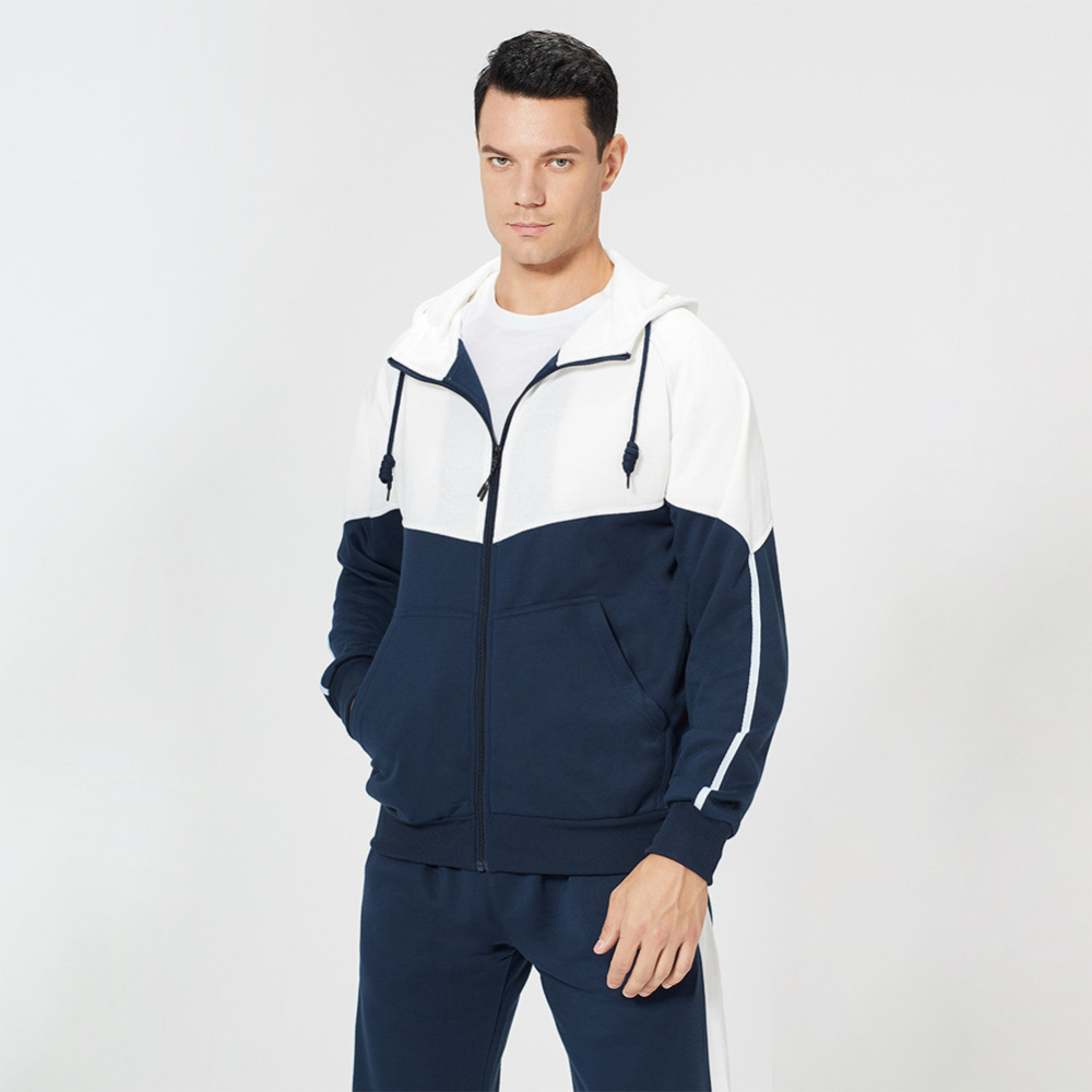 GorgeousBen Wholesale Men's Spring Autumn American Retro 2-Piece Tracksuit Hooded Cardigan Casual Sportswear Set