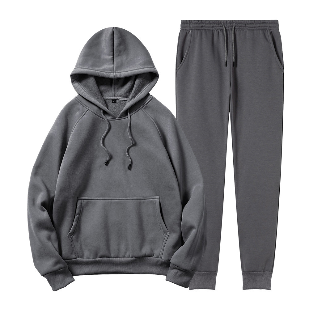 GorgeousBen Men's Plus Size Hooded Fleece 2-Piece Drawstring Casual Versatile Tracksuit Wholesale Supplier