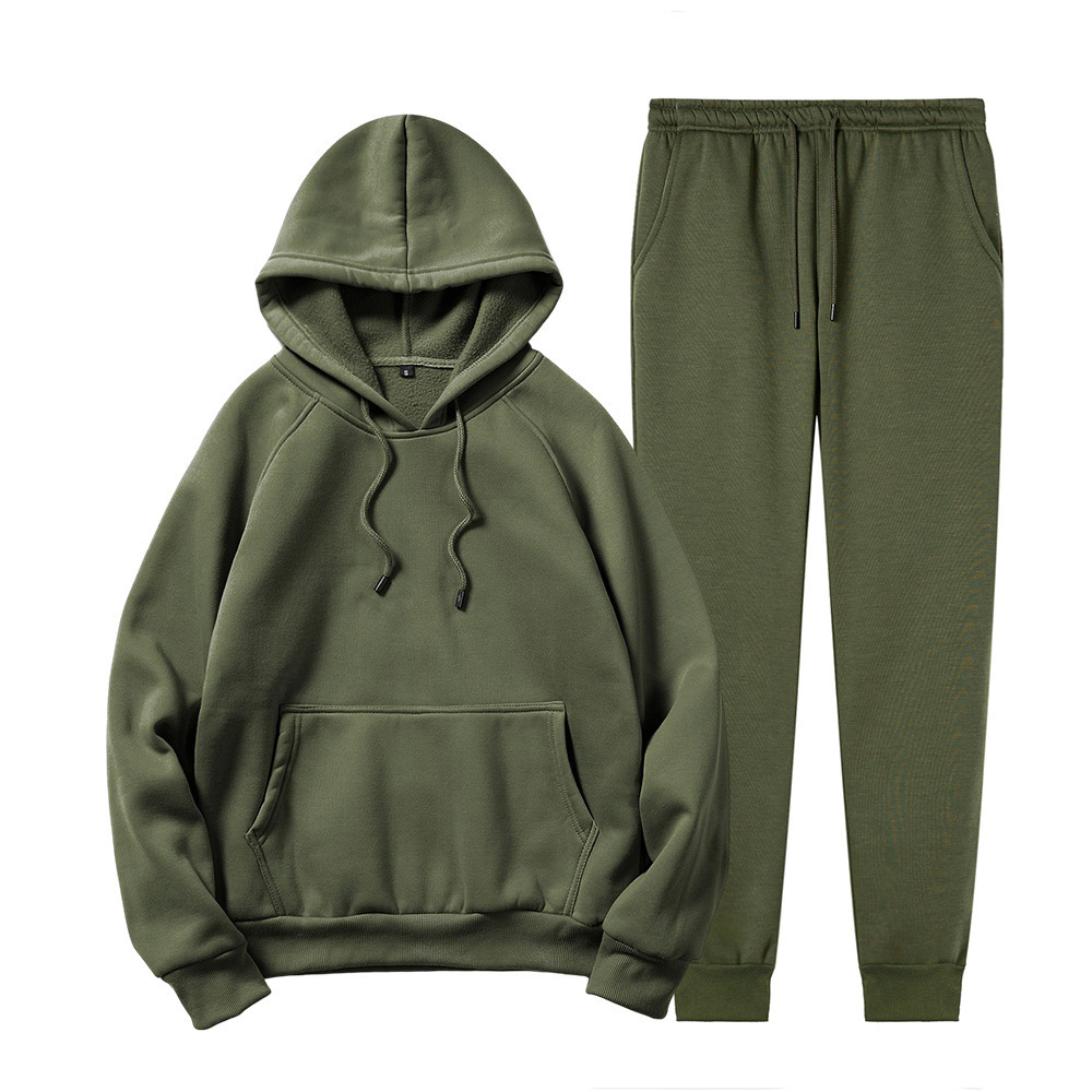 GorgeousBen Men's Plus Size Hooded Fleece 2-Piece Drawstring Casual Versatile Tracksuit Wholesale Supplier