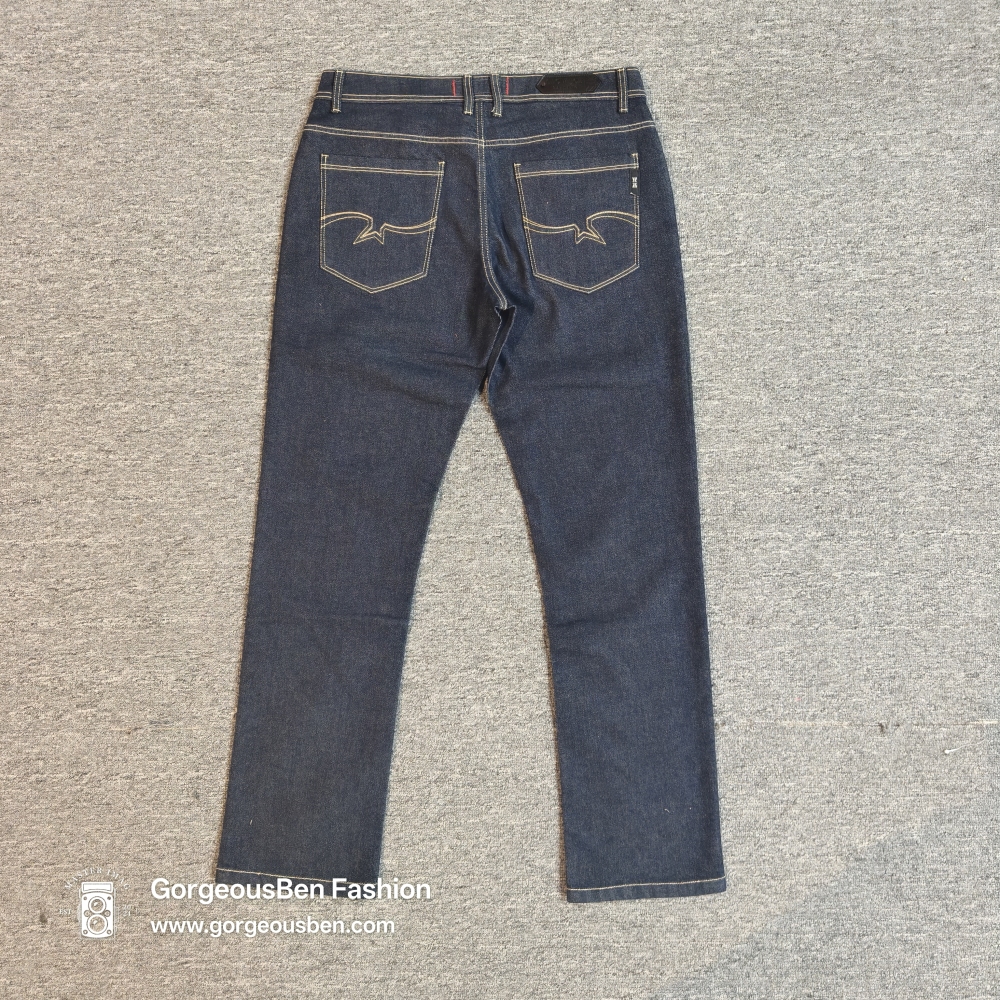 GorgeousBen American Retro Washed Jeans Men's Loose Straight Wide-Leg Streetwear Casual Trendy Denim Pants