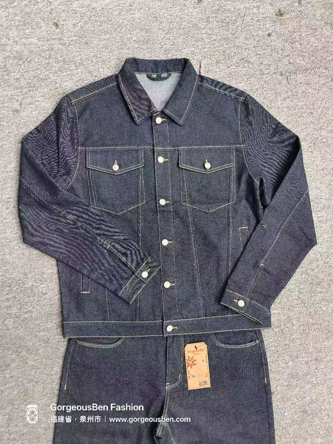 GougeousBen Mens Raw Denim Lapel Top New Arrival Spring Autumn American Retro Streetwear Casual Loose Minimalist Utility Workwear
