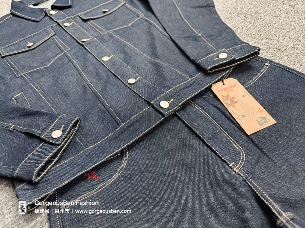 GorgeousBen Men's Raw Denim Utility Workwear Set New Arrival Spring Autumn American Retro Casual Loose Minimalist Streetwear