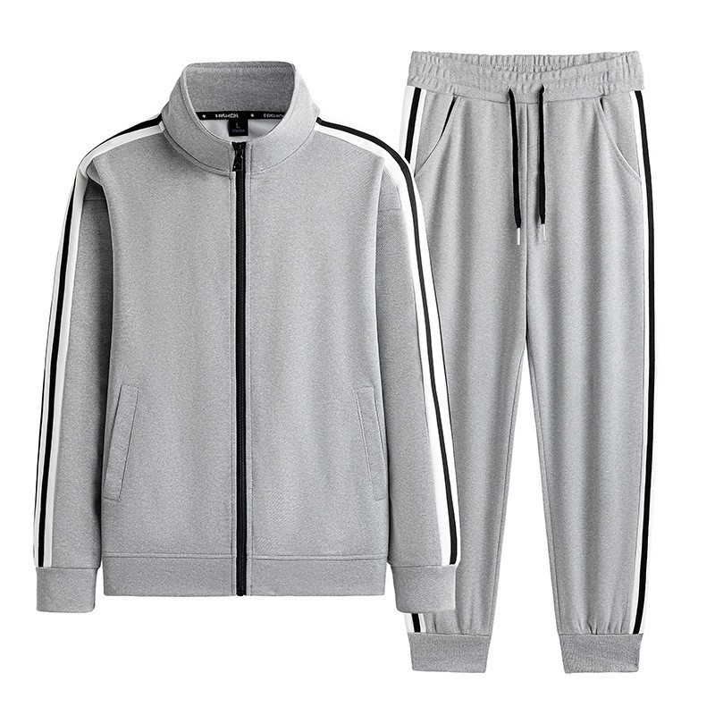 GorgeousBen 2025 New Men's Casual Athletic Tracksuit Set Autumn Winter Stand Collar Cardigan Jacket with Sweatpants 2-Piece Outfit