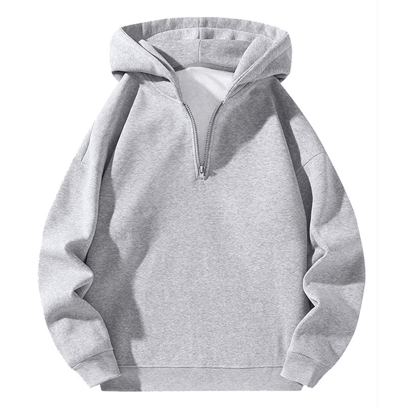 GorgeousBen 2025 Autumn Winter New Arrival Men's Half-Zip Fleece Hoodie Loose Fit European American Style Casual Long Sleeve Sweatshirt