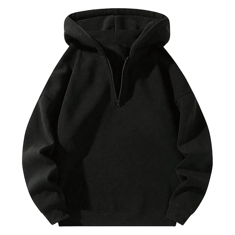 GorgeousBen 2025 Autumn Winter New Arrival Men's Half-Zip Fleece Hoodie Loose Fit European American Style Casual Long Sleeve Sweatshirt