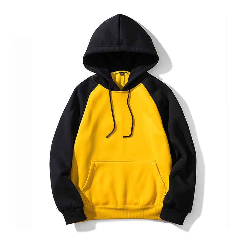 GorgeousBen Autumn Winter New Arrival Men's Color Block Fleece Hoodie | American Streetwear Style Hooded Casual Sweatshirt