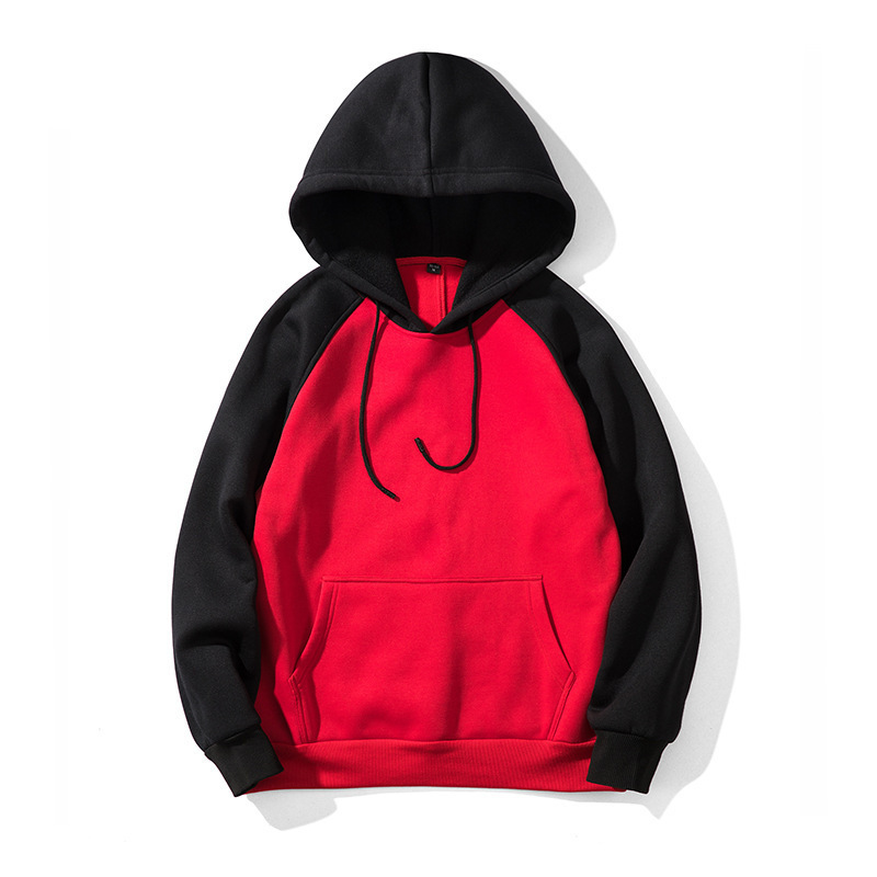 GorgeousBen Autumn Winter New Arrival Men's Color Block Fleece Hoodie | American Streetwear Style Hooded Casual Sweatshirt