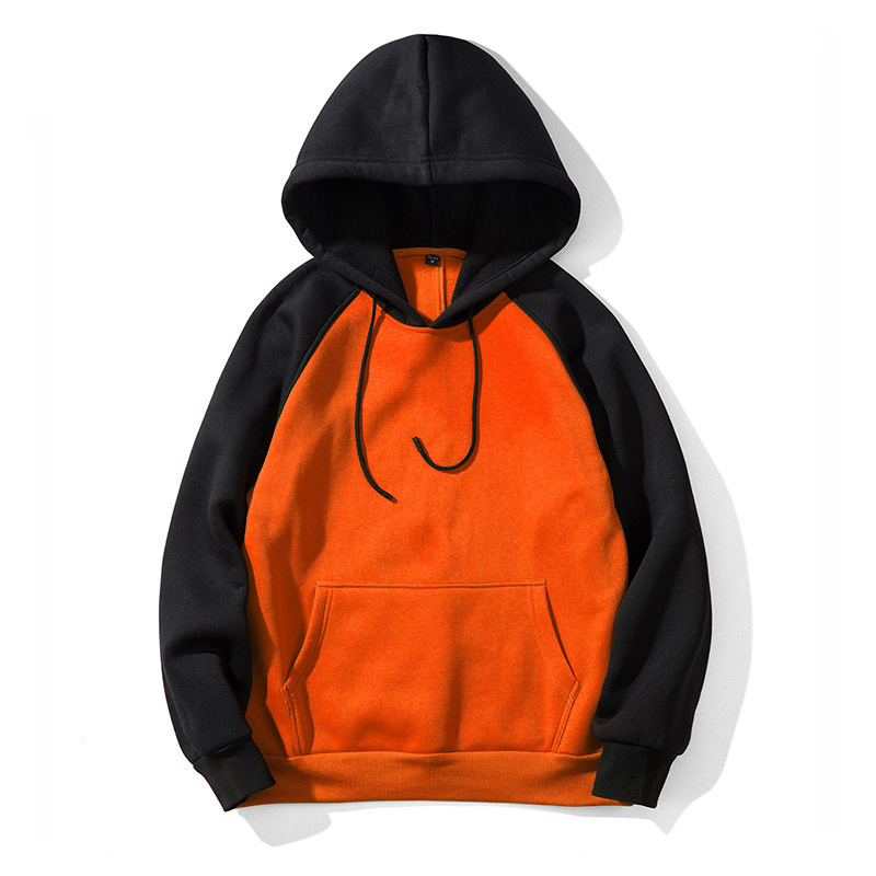 GorgeousBen Autumn Winter New Arrival Men's Color Block Fleece Hoodie | American Streetwear Style Hooded Casual Sweatshirt